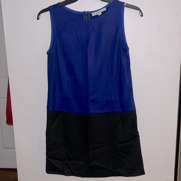 LOFT Blue and Black Colorblock Dress - Picture 1 of 4